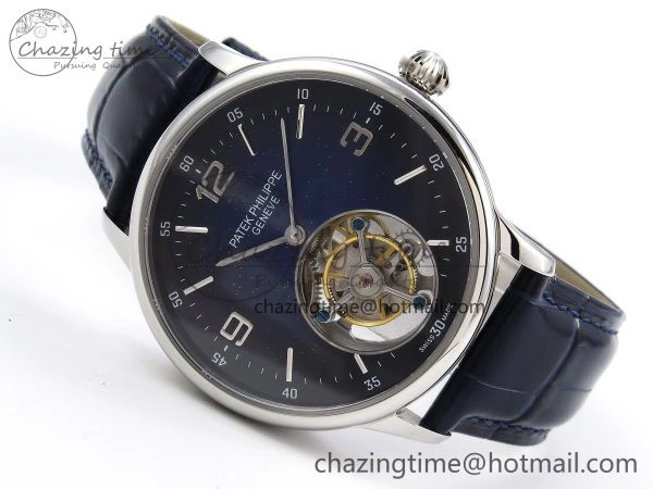 Patek Philippe Tourbillon SS RMSF Edition Dark Blue Dial on Black Leather Strap