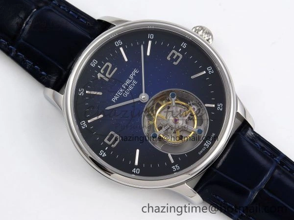 Patek Philippe Tourbillon SS RMSF Edition Dark Blue Dial on Black Leather Strap