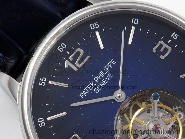 Patek Philippe Tourbillon SS RMSF Edition Dark Blue Dial on Black Leather Strap