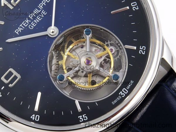 Patek Philippe Tourbillon SS RMSF Edition Dark Blue Dial on Black Leather Strap