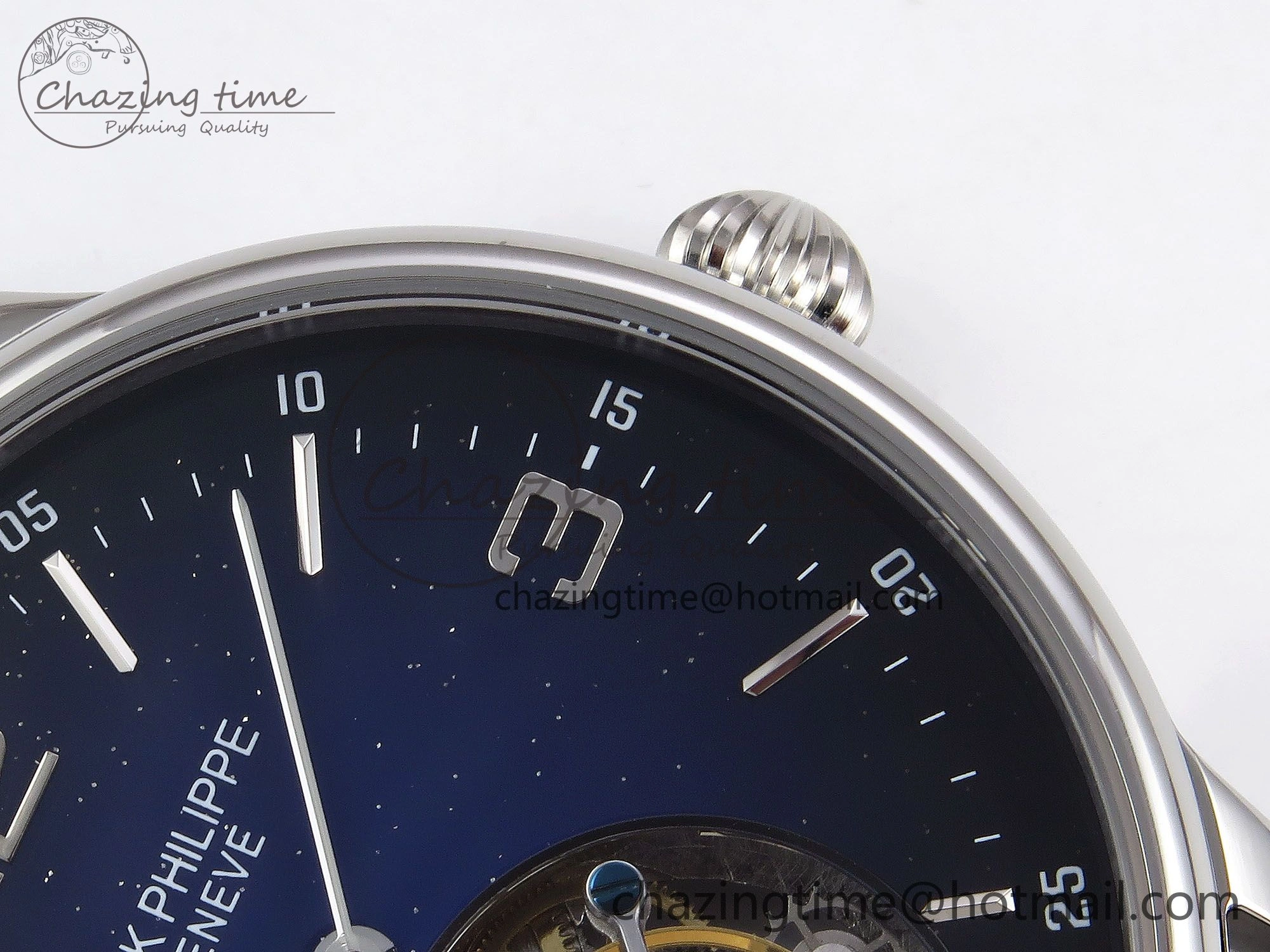 Patek Philippe Tourbillon SS RMSF Edition Dark Blue Dial on Black Leather Strap