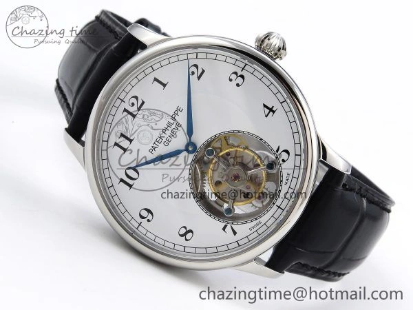 Patek Philippe Tourbillon SS RMSF Edition White Dial Numeral Markers on Black Leather Strap