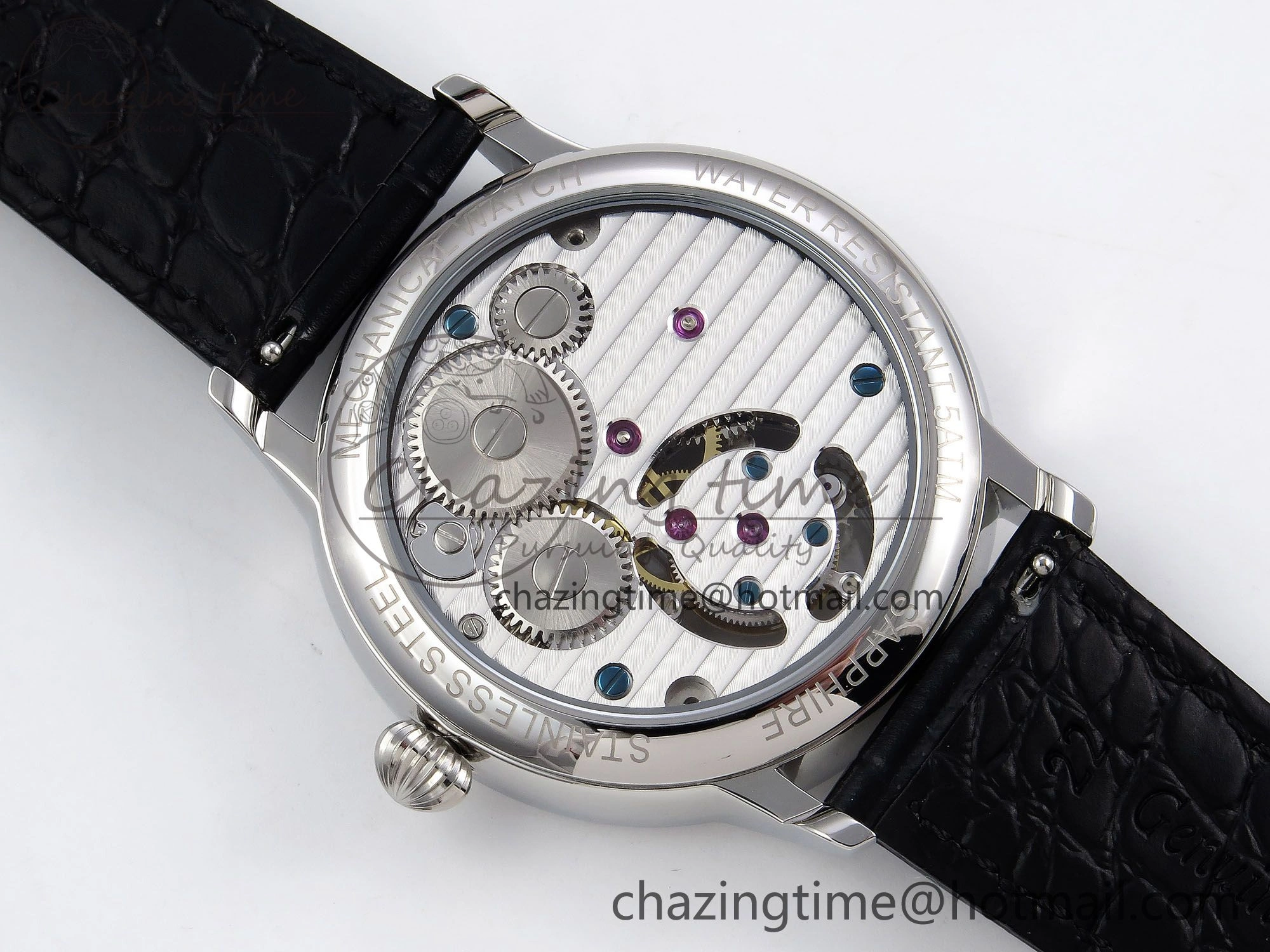 Patek Philippe Tourbillon SS RMSF Edition White Dial Numeral Markers on Black Leather Strap