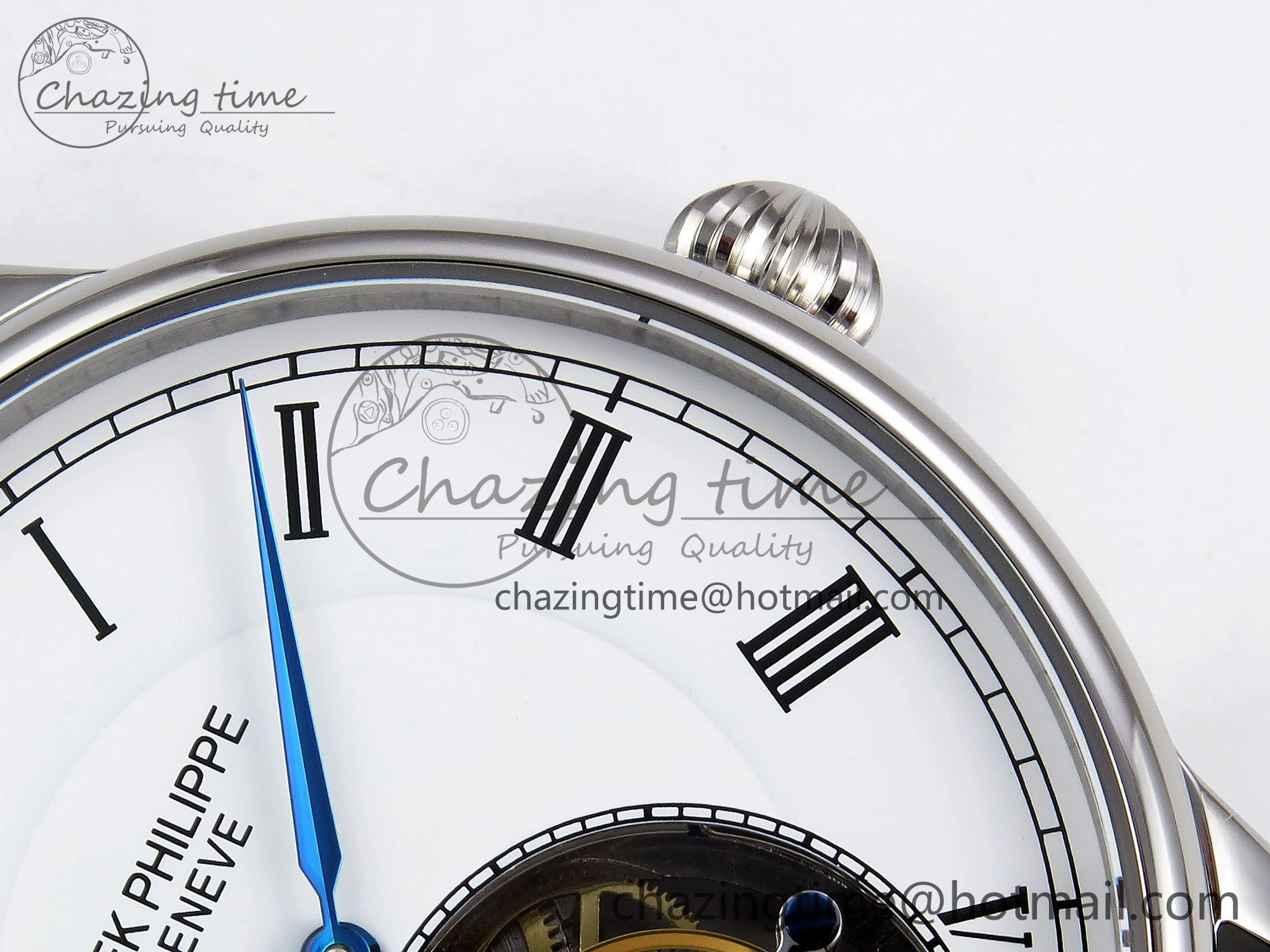 Patek Philippe Tourbillon SS RMSF Edition White Dial Roman Markers on Black Leather Strap