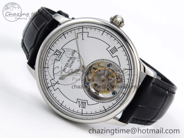 Patek Philippe Tourbillon SS RMSF Edition White Dial on Black Leather Strap
