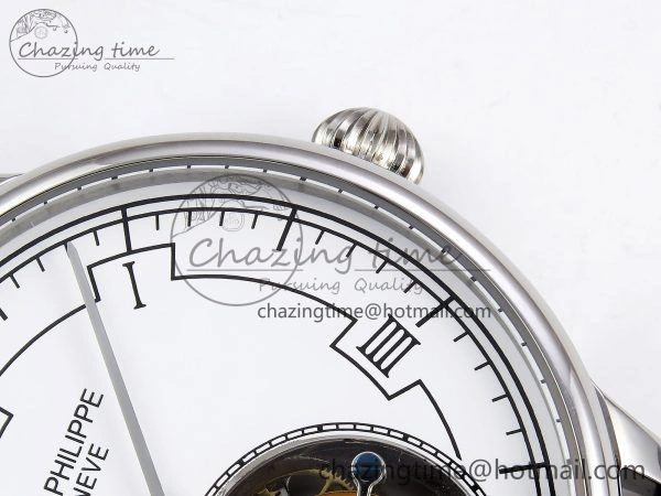 Patek Philippe Tourbillon SS RMSF Edition White Dial on Black Leather Strap