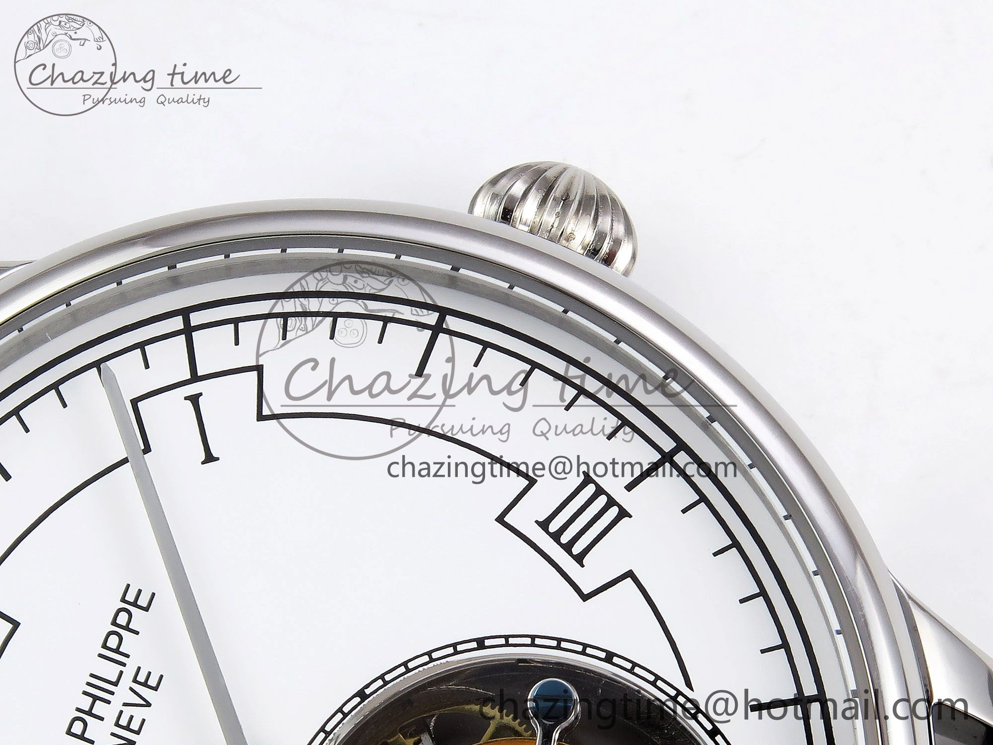 Patek Philippe Tourbillon SS RMSF Edition White Dial on Black Leather Strap