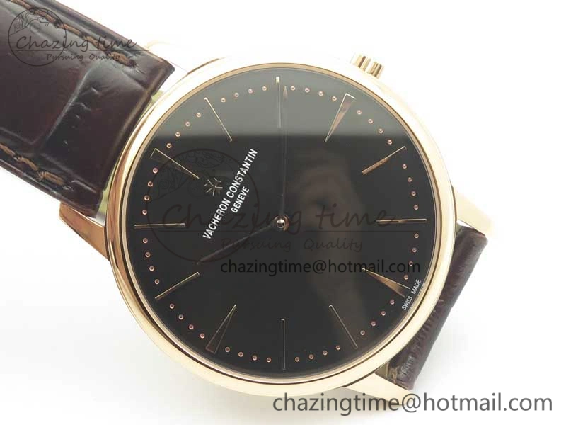 Patrimony 81180 RG MKF 1:1 Best Edition Black Dial on Brown Leather MIYOTA 9039