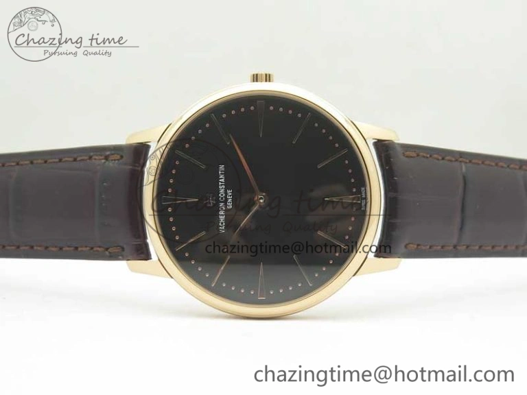 Patrimony 81180 RG MKF 1:1 Best Edition Black Dial on Brown Leather MIYOTA 9039