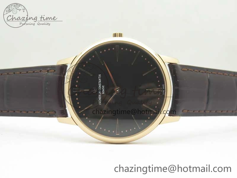 Patrimony 81180 RG MKF 1:1 Best Edition Black Dial on Brown Leather MIYOTA 9039