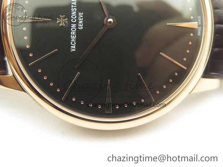 Patrimony 81180 RG MKF 1:1 Best Edition Black Dial on Brown Leather MIYOTA 9039