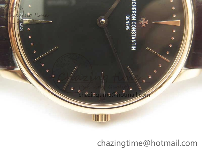 Patrimony 81180 RG MKF 1:1 Best Edition Black Dial on Brown Leather MIYOTA 9039
