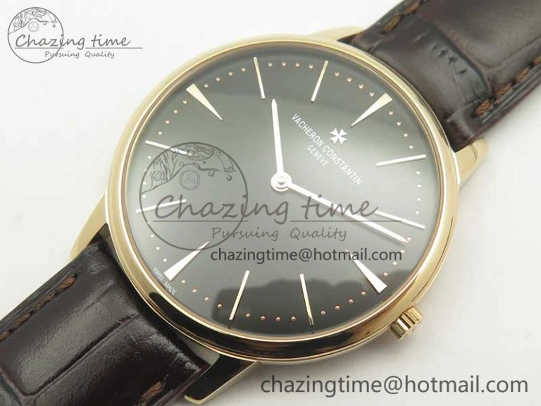 Patrimony 81180 RG MKF 1:1 Best Edition Black Dial on Brown Leather MIYOTA 9039