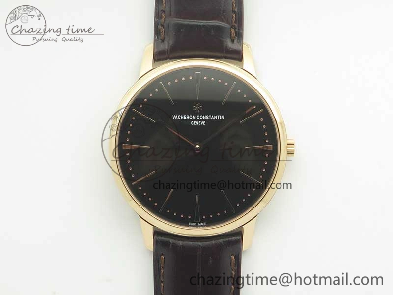 Patrimony 81180 RG MKF 1:1 Best Edition Black Dial on Brown Leather MIYOTA 9039