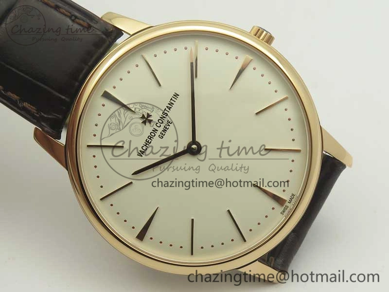 Patrimony 81180 RG MKF 1:1 Best Edition White Dial on Brown Leather MIYOTA 9039