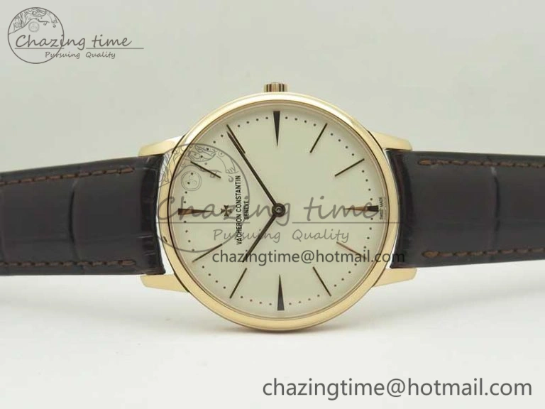 Patrimony 81180 RG MKF 1:1 Best Edition White Dial on Brown Leather MIYOTA 9039