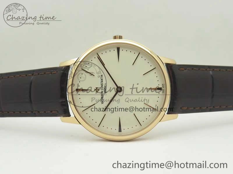 Patrimony 81180 RG MKF 1:1 Best Edition White Dial on Brown Leather MIYOTA 9039