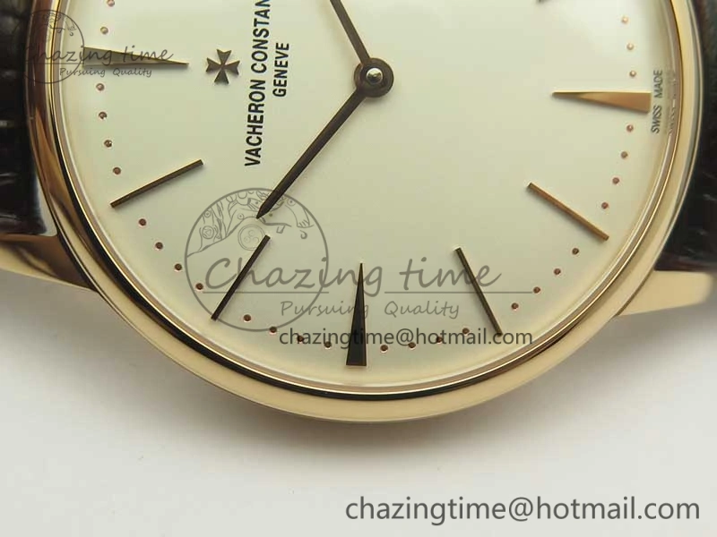 Patrimony 81180 RG MKF 1:1 Best Edition White Dial on Brown Leather MIYOTA 9039