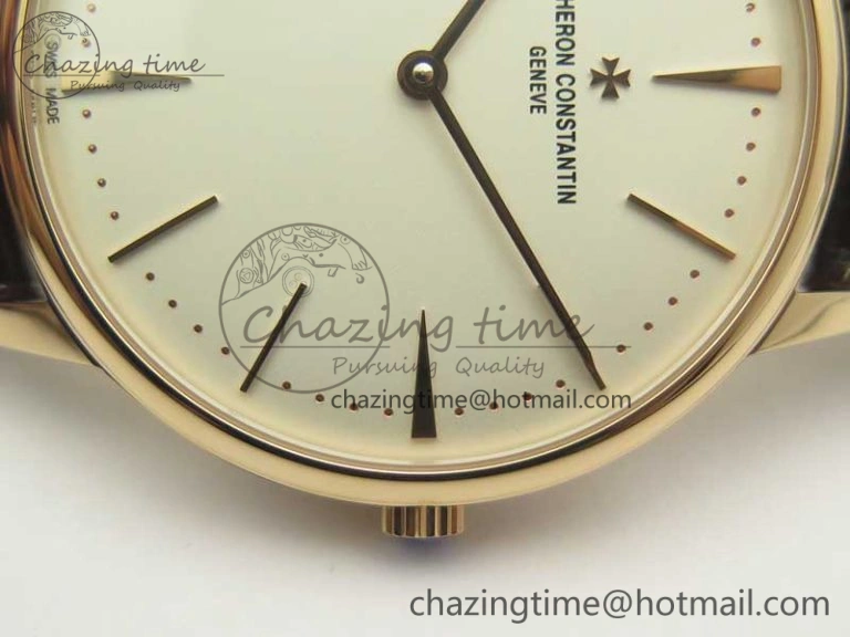 Patrimony 81180 RG MKF 1:1 Best Edition White Dial on Brown Leather MIYOTA 9039