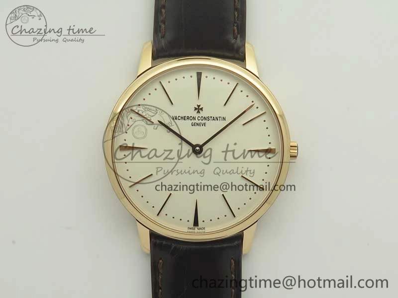 Patrimony 81180 RG MKF 1:1 Best Edition White Dial on Brown Leather MIYOTA 9039