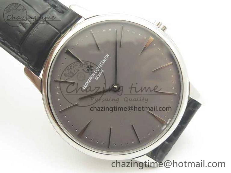 Patrimony 81180 SS MKF 1:1 Best Edition Gray Dial on Black Leather MIYOTA 9039
