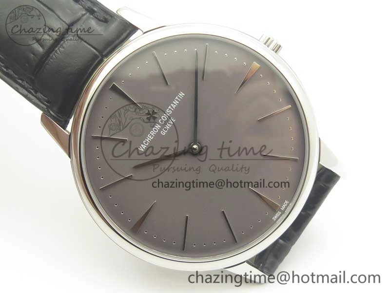Patrimony 81180 SS MKF 1:1 Best Edition Gray Dial on Black Leather MIYOTA 9039