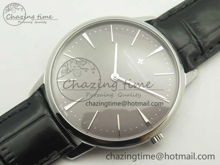 Patrimony 81180 SS MKF 1:1 Best Edition Gray Dial on Black Leather MIYOTA 9039