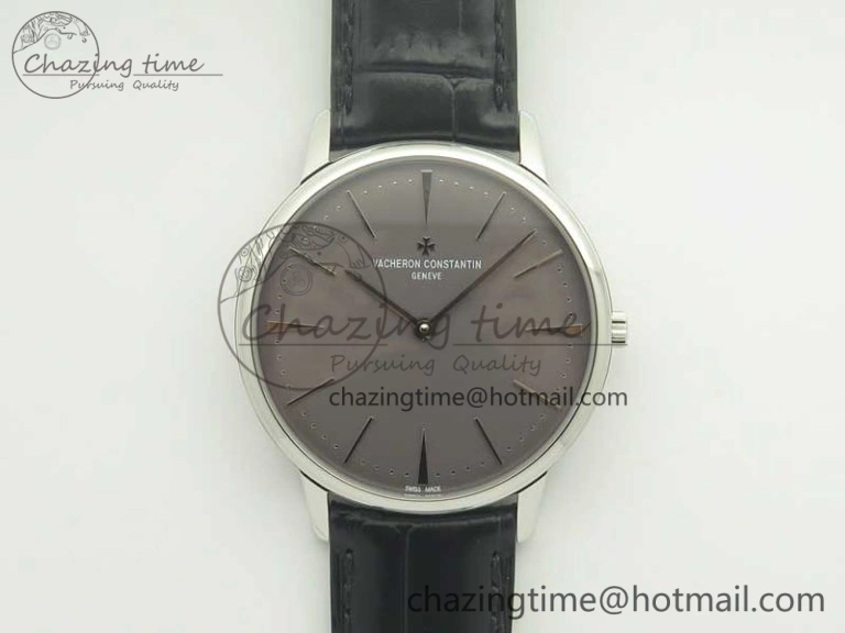 Patrimony 81180 SS MKF 1:1 Best Edition Gray Dial on Black Leather MIYOTA 9039