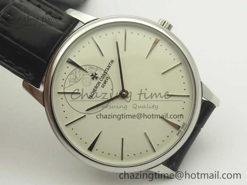 Patrimony 81180 SS MKF 1:1 Best Edition White Dial on Black Leather MIYOTA 9039