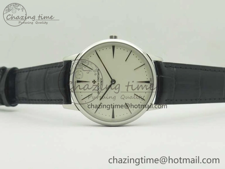 Patrimony 81180 SS MKF 1:1 Best Edition White Dial on Black Leather MIYOTA 9039