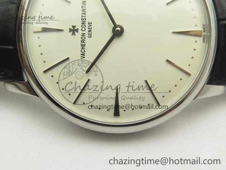 Patrimony 81180 SS MKF 1:1 Best Edition White Dial on Black Leather MIYOTA 9039