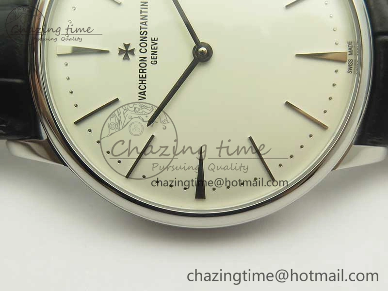 Patrimony 81180 SS MKF 1:1 Best Edition White Dial on Black Leather MIYOTA 9039