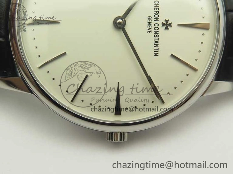 Patrimony 81180 SS MKF 1:1 Best Edition White Dial on Black Leather MIYOTA 9039