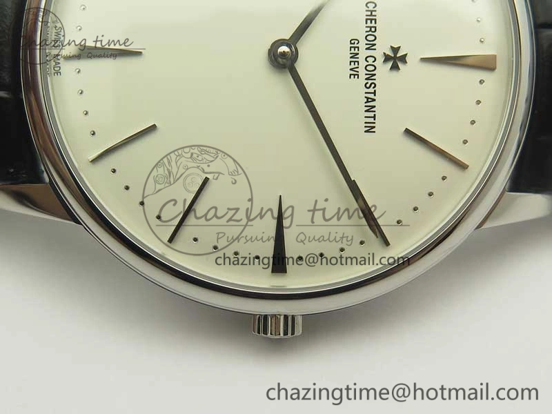 Patrimony 81180 SS MKF 1:1 Best Edition White Dial on Black Leather MIYOTA 9039