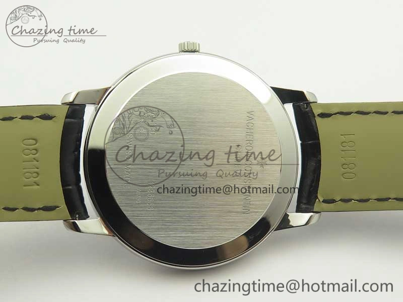 Patrimony 81180 SS MKF 1:1 Best Edition White Dial on Black Leather MIYOTA 9039