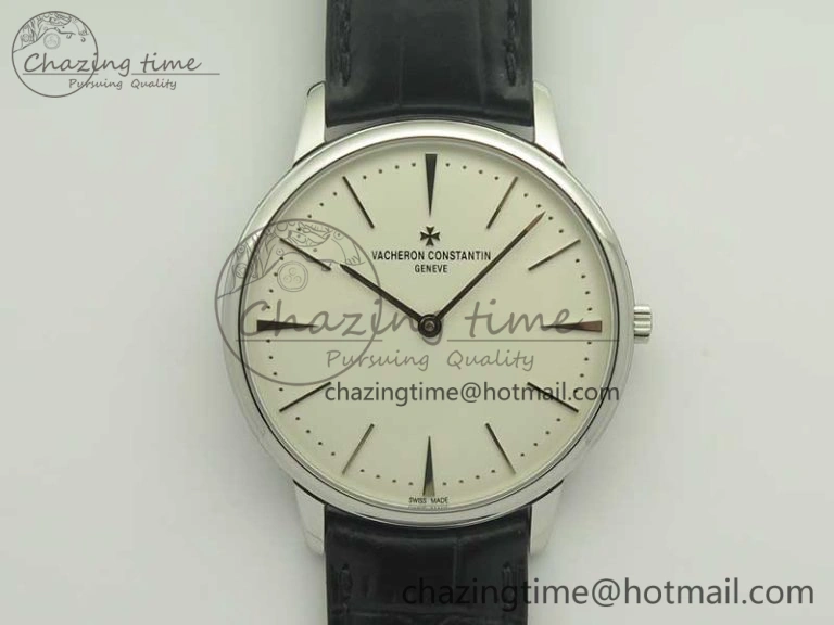 Patrimony 81180 SS MKF 1:1 Best Edition White Dial on Black Leather MIYOTA 9039