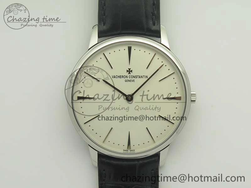 Patrimony 81180 SS MKF 1:1 Best Edition White Dial on Black Leather MIYOTA 9039
