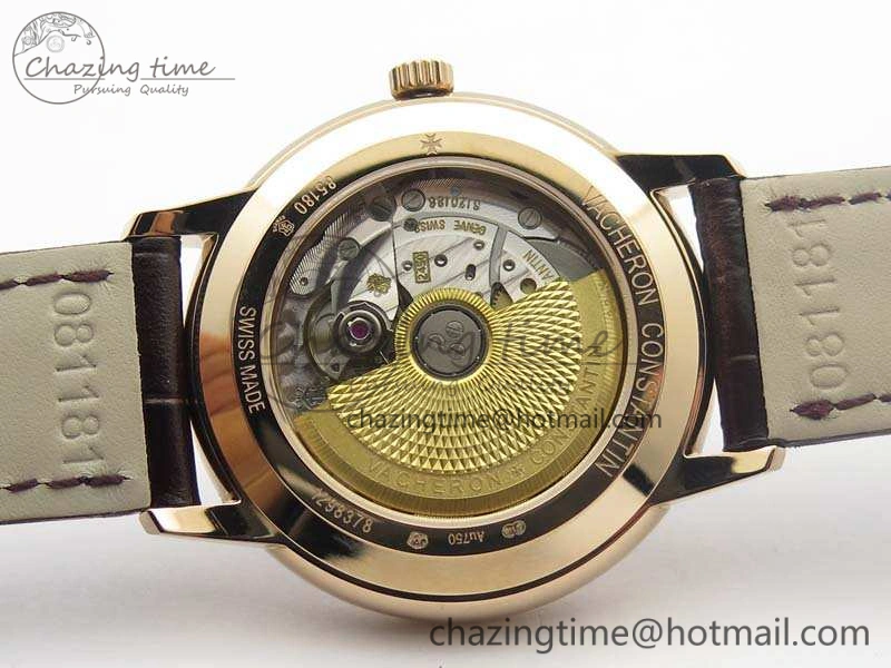 Patrimony 85150 RG MKF 1:1 Best Edition Black Dial On Brown Leather Cal.2450SC