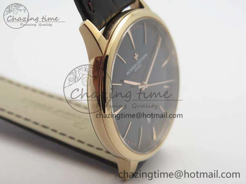 Patrimony 85150 RG MKF 1:1 Best Edition Black Dial On Brown Leather Cal.2450SC