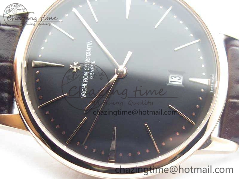 Patrimony 85150 RG MKF 1:1 Best Edition Black Dial On Brown Leather Cal.2450SC