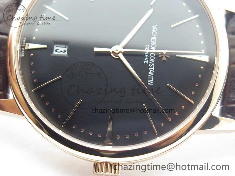 Patrimony 85150 RG MKF 1:1 Best Edition Black Dial On Brown Leather Cal.2450SC