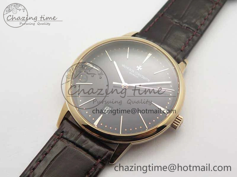 Patrimony 85150 RG MKF 1:1 Best Edition Black Dial On Brown Leather Cal.2450SC