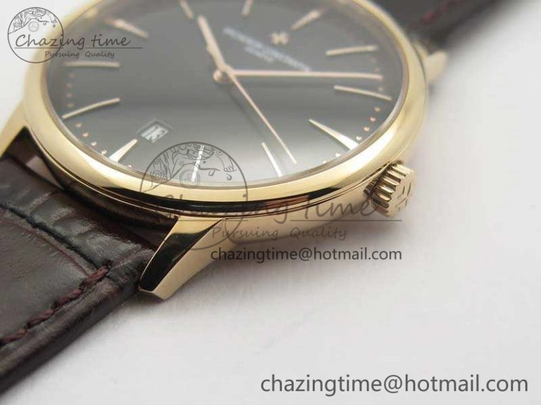 Patrimony 85150 RG MKF 1:1 Best Edition Black Dial On Brown Leather Cal.2450SC