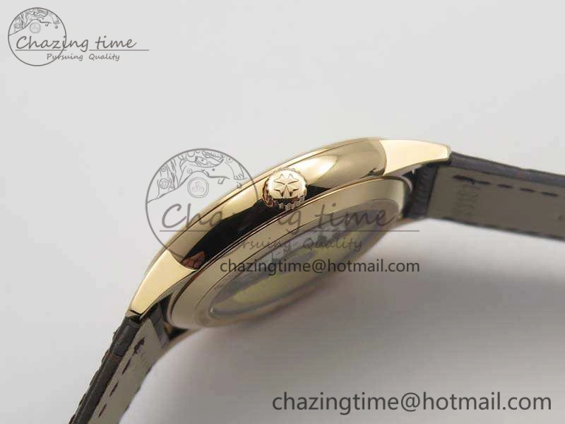 Patrimony 85150 RG MKF 1:1 Best Edition Silver White Dial On Black Leather Cal.2450SC