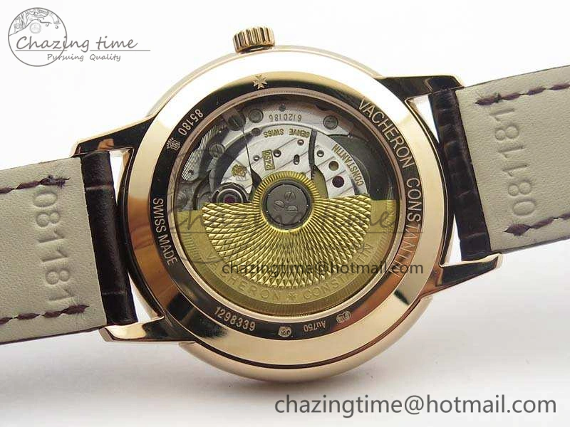 Patrimony 85150 RG MKF 1:1 Best Edition Silver White Dial On Black Leather Cal.2450SC