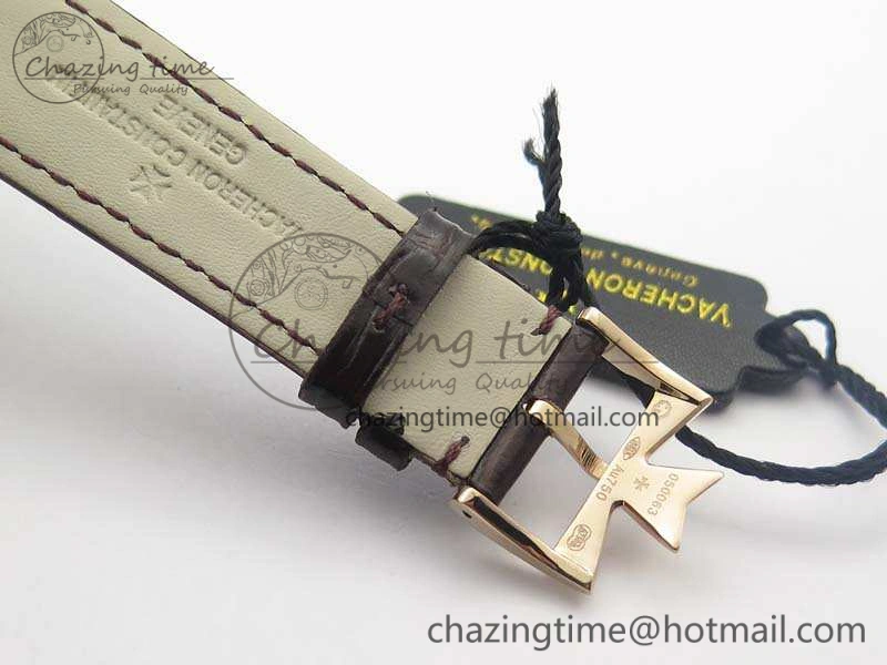 Patrimony 85150 RG MKF 1:1 Best Edition Silver White Dial On Black Leather Cal.2450SC