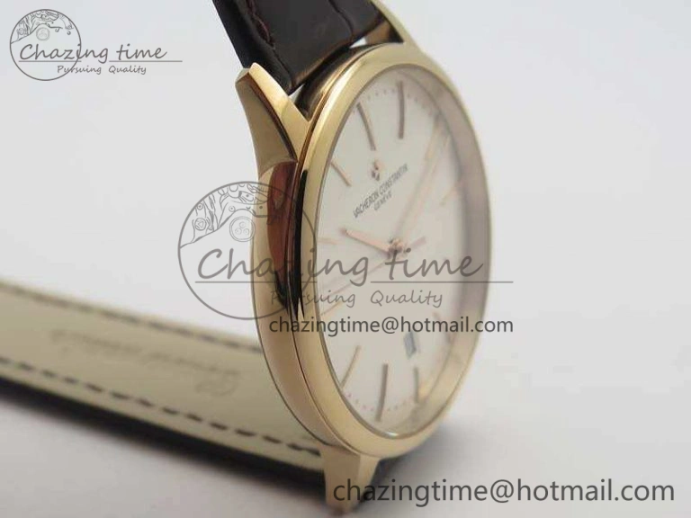 Patrimony 85150 RG MKF 1:1 Best Edition Silver White Dial On Black Leather Cal.2450SC