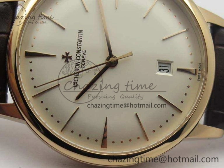 Patrimony 85150 RG MKF 1:1 Best Edition Silver White Dial On Black Leather Cal.2450SC