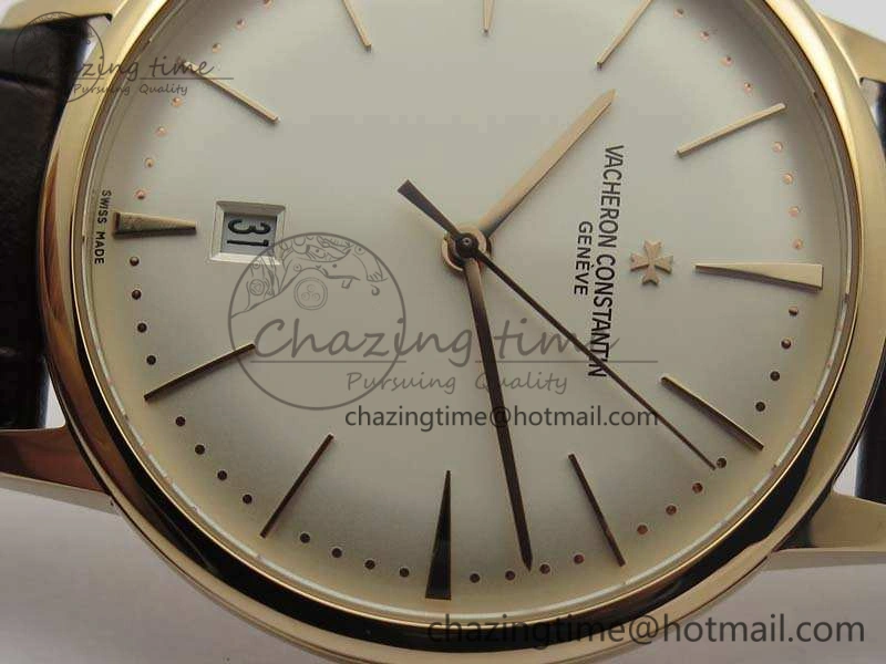 Patrimony 85150 RG MKF 1:1 Best Edition Silver White Dial On Black Leather Cal.2450SC