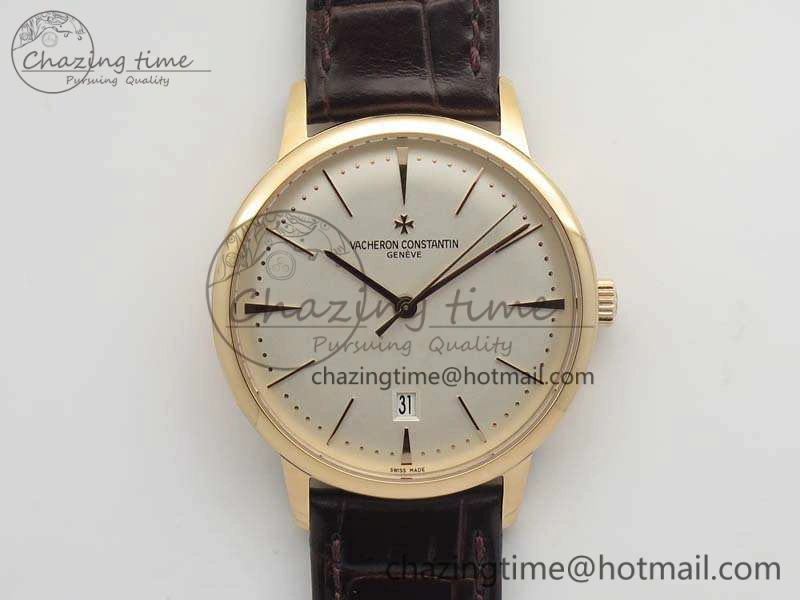 Patrimony 85150 RG MKF 1:1 Best Edition Silver White Dial On Black Leather Cal.2450SC